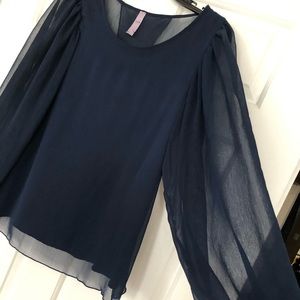 Sheer Open Back Blouse